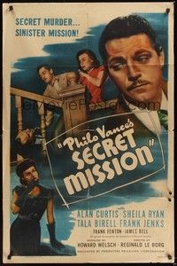 6c699 PHILO VANCE'S SECRET MISSION 1sh '47 detective Alan Curtis is on a sinister mission!