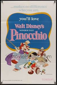 6c706 PINOCCHIO 1sh R78 Disney classic fantasy cartoon about a wooden boy who wants to be real!