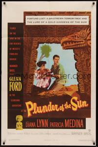 6c717 PLUNDER OF THE SUN 1sh '53 Glenn Ford, Diana Lynn, a sin-strewn terror-trek!