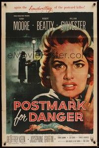 6c725 POSTMARK FOR DANGER 1sh '55 Terry Moore is hunted by the postcard killer!