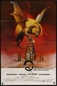 6c747 Q 1sh '82 great Boris Vallejo fantasy artwork of the winged serpent Quetzalcoatl!