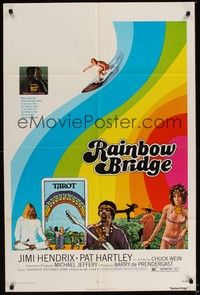 6c757 RAINBOW BRIDGE 1sh '72 Jimi Hendrix, cool surfing & tarot card image!