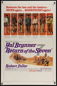 6c768 RETURN OF THE SEVEN 1sh '66 Yul Brynner reprises his role as master gunfighter!