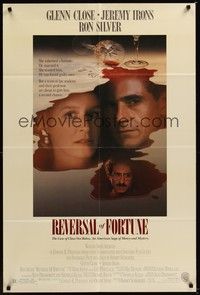 6c769 REVERSAL OF FORTUNE DS 1sh '90 Glenn Close, Jeremy Irons, directed by Barbet Schroeder!