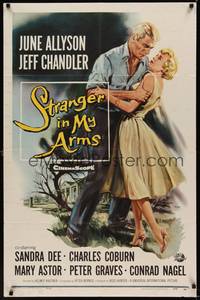 6c869 STRANGER IN MY ARMS 1sh '59 June Allyson, Jeff Chandler, Sandra Dee, Charles Coburn, Astor