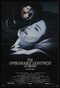 6c943 UNBEARABLE LIGHTNESS OF BEING 1sh '88 Daniel Day-Lewis, Juliette Binoche, sexy Lena Olin!