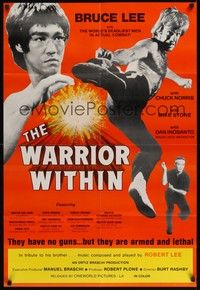 6c966 WARRIOR WITHIN 1sh '76 action images of Chuck Norris & Bruce Lee!