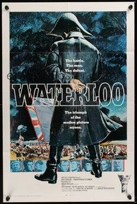 6c969 WATERLOO int'l 1sh '70 great artwork of Rod Steiger as Napoleon Bonaparte!