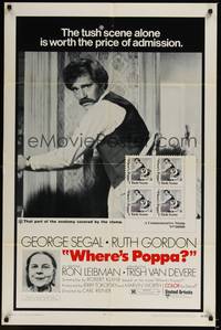 6c975 WHERE'S POPPA 1sh '70 Carl Reiner directed comedy, George Segal & Ruth Gordon!