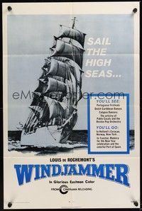6c987 WINDJAMMER 1sh R71 ocean sailing documentary, cool image of ship!