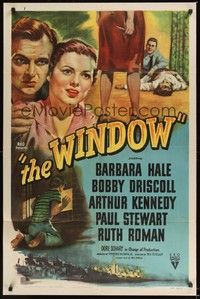6c001 WINDOW style A 1sh '49 imagination was not what held Bobby Driscoll fear-bound by the window!