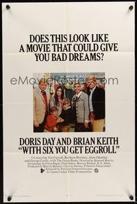 6c988 WITH SIX YOU GET EGGROLL 1sh '68 Doris Day, Brian Keith, Pat Carroll, Barbara Hershey!