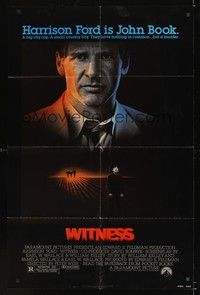 6c989 WITNESS 1sh '85 big city cop Harrison Ford in Amish country, directed by Peter Weir!