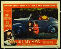 6d131 ALL MY SONS LC #4 '48 distressed Burt Lancaster & Louisa Horton crouching by convertible!