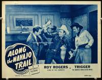 6d136 ALONG THE NAVAJO TRAIL LC R54 cowboy Roy Rogers between two bad guys in a brawl!