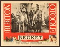 6d167 BECKET LC #8 '64 close up of Richard Burton & Peter O'Toole on their horses in castle!