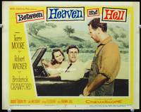6d171 BETWEEN HEAVEN & HELL LC #3 '56 man looks at Robert Wagner & Terry Moore in convertible!