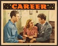 6d213 CAREER LC '39 close up of pretty Anne Shirley between John Archer & Charles Drake!