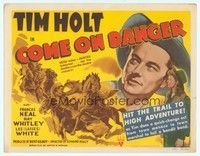 6d016 COME ON DANGER TC '42 artwork of cowboy Tim Holt who double-crosses the double-crossers!