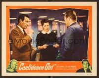 6d232 CONFIDENCE GIRL LC #5 '52 Tom Conway & another man watch a woman with letter!