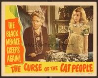 6d245 CURSE OF THE CAT PEOPLE LC '44 c/u of Ann Carter & Julia Dean holding her cane, Robert Wise!