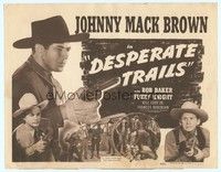 6d025 DESPERATE TRAILS TC R47 close up of cowboy Johnny Mack Brown pointing his gun!