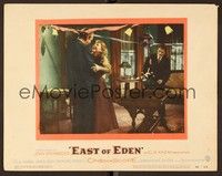 6d285 EAST OF EDEN LC #6 '55 James Dean watches happy Raymond Massey & Julie Harris at party!