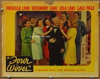 6d315 FOUR WIVES LC '39 close up of the pretty Lane Sisters & Gale Page surrounding old man!