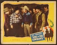 6d407 KING OF THE COWBOYS LC '43 Smiley Burnette talks to Roy Rogers by many cowboys!