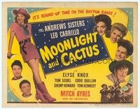 6d056 MOONLIGHT & CACTUS TC '44 The Andrews Sisters, sexy cowgirl Elyse Knox, Shemp Howard!