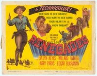 6d064 RENEGADES TC '46 Evelyn Keyes with her gun in her hands and her man in her arms!