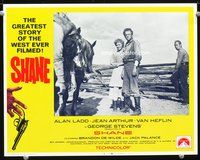 6d549 SHANE int'l LC #3 R66 Alan Ladd defends Jean Arthur & Van Heflin against the Rikers!