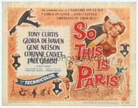 6d083 SO THIS IS PARIS TC '54 sailor Tony Curtis is on leave and in love with Gloria DeHaven!