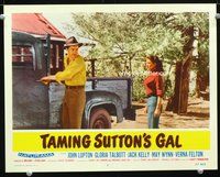 6d594 TAMING SUTTON'S GAL LC #5 '57 pretty Gloria Talbott watches Jack Kelly get in his truck!