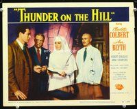 6d617 THUNDER ON THE HILL LC #2 '51 nun Claudette Colbert standing by three men looks puzzled!