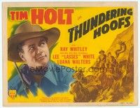 6d094 THUNDERING HOOFS TC '41 cool art of cowboy Tim Holt jumping on stagecoach + huge headshot!