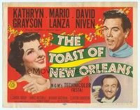 6d095 TOAST OF NEW ORLEANS TC '50 Mario Lanza, Kathryn Grayson & David Niven in Louisiana!