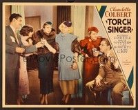 6d626 TORCH SINGER LC '33 man offers drink to fancy dressed Claudette Colbert, who looks sad!