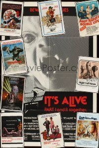 6e008 LOT OF 43 FOLDED ONE-SHEETS lot '42-'89 King Kong, Andy Hardy's Double Life, It's Alive DB!