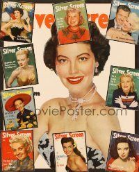 6e027 LOT OF 10 SILVER SCREEN MAGAZINES lot '50-'51 Ava Gardner, Liz Taylor, Gene Tierney + more!