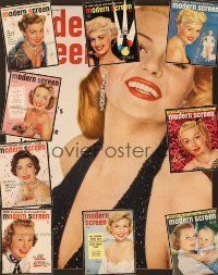 6e028 LOT OF 10 MODERN SCREEN MAGAZINES lot '51-'52 Rita Hayworth, Ava Gardner, Lana Turner + more!
