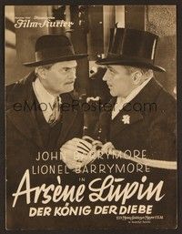 6e147 ARSENE LUPIN German program '33 different images of John & Lionel Barrymore together!