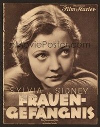 6e157 LADIES OF THE BIG HOUSE German program '33 different images of female convict Sylvia Sidney!