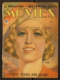 6e089 BROADWAY & HOLLYWOOD MOVIES magazine July 1934 art of Marion Davies by Lt. James Lunnon!