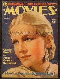 6e088 BROADWAY & HOLLYWOOD MOVIES magazine June 1934 art of Ann Harding by Lt. James Lunnon!