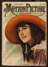 6e058 MOTION PICTURE magazine January 1916 wonderful smiling portrait of pretty Mabel Normand!