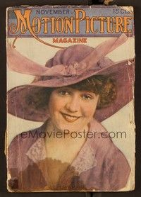 6e056 MOTION PICTURE magazine November 1915 portrait of pretty smiling Edna Mayo in cool hat!