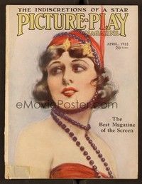 6e067 PICTURE PLAY magazine April 1922 art of pretty actress in wild outfit by Hamilton King!