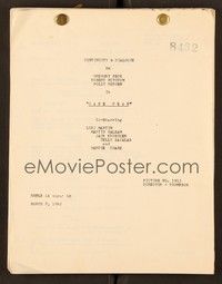 6e168 CAPE FEAR continuity and dialogue script March 8, 1962, screenplay by James R. Webb!