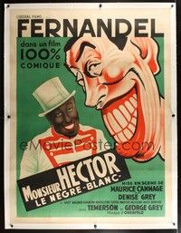 6f033 MONSIEUR HECTOR linen French 1p '40 nobleman Fernandel switches places with his black valet!